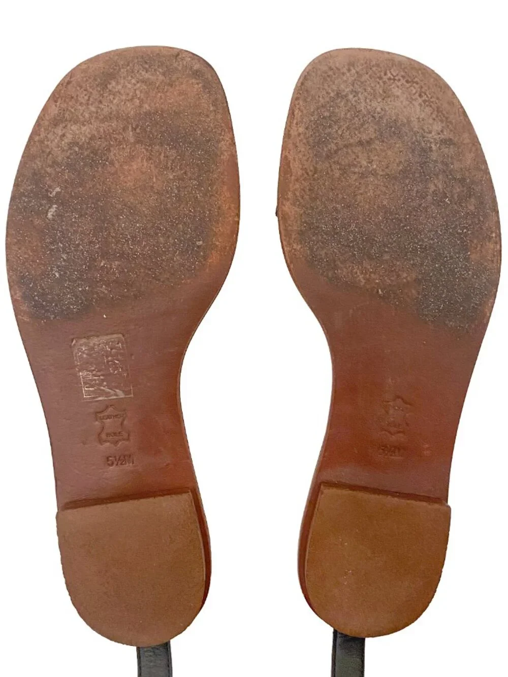TORY BURCH Gabrielle Black Flat Sandals with Ankle Strap, Logo Sz 5.5